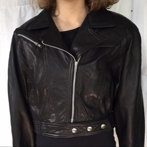 Softest Luscious Leather Moto Crop Leather Jacket